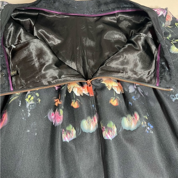 Ted Baker London Deniva Shadow Flora Full Skirt Black Size 4 Cocktail Date Night - Picture 15 of 16